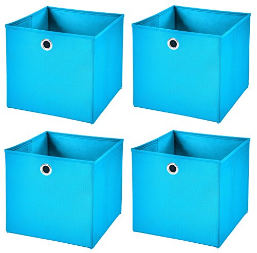 4er Set Türkis Faltbox 32 x 32 x 32 cm Aufbewahrungsbox faltbar