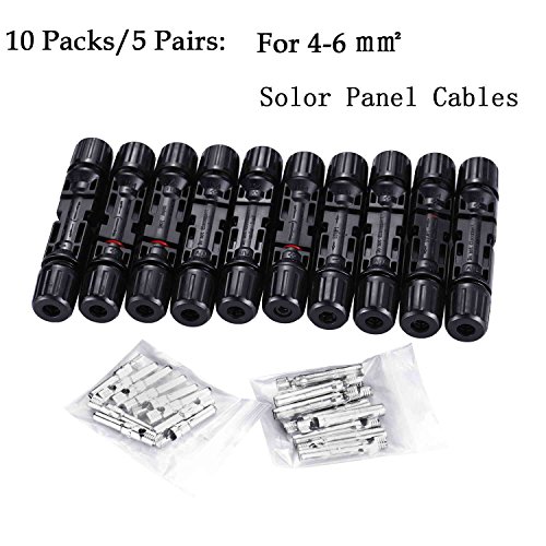 Fafada 5 Paar MC4 Solarstecker Solar 5 Stecker 5 Buchse Kupplung Stecker Buchse Kupplung Stecker Neu - 2