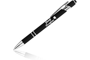 OZOSHINE Stift Glücksstift Kugelschreiber Metall Inspirierende Glücksbringer Motivierende Motivationsgeschenke Druckkugelschreiber mit Gravur Schwarz Geschenke für Frauen Männer Lehrer Kollege Studenten