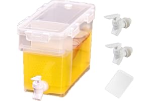 Sparkstarses 3.5 L Fridge Dispenser with Tap, Fridge Drink Dispenser with Tap, Lemonade Dispenser and Divider, Refrigerator Plastic Water Dispenser with Tap (White)