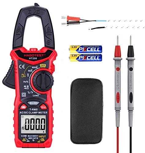 SP-Cow Pince Ampèremétrique Numériquee, 6000 TRMS Multimètre Compteurs Sans contact Testeur de Courant/Tension/Résistance/Capacité/Fréquence/Continuité/Température/Diode Test/Plage automatique