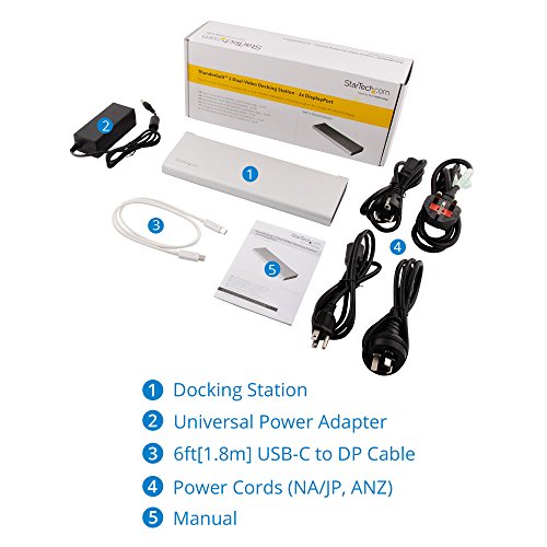 StarTech.com Thunderbolt 2 Dockingstation für Laptops – 2x DisplayPort, Optical & 3.5mm Audio/Ethernet/eSATA/USB HUB - 7