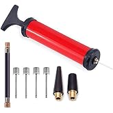 SZSHIMAO Ball Pump with 4 Needles, 2 Nozzles and 1 Hose for Football, Rugby, Volleyball, Basketball, Handball, Balloon, Float