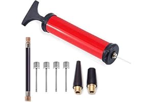 SZSHIMAO Ballpumpe Luftpumpe Handpumpe mit 4 Ball Nadeln 2 Düse und 1 Schlauch für Fußball Basketball Volleyball Rugby Wasserball Balloon