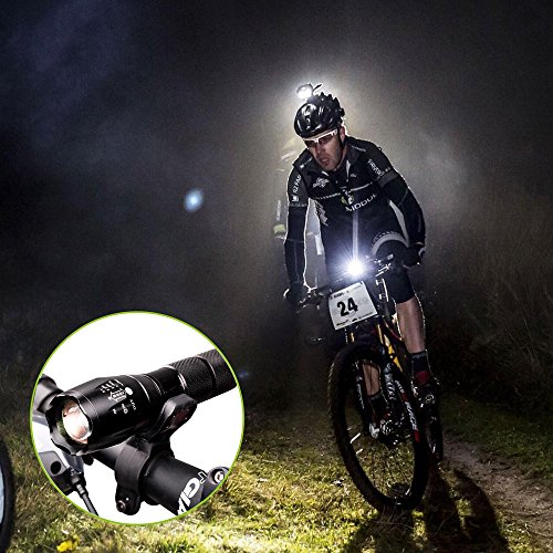 Sunmoch T6 LED 800 Lumen Fahrradlampe Set mit USB Fahrrad Rücklicht,Schwarz - 6