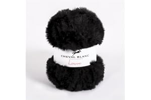Laines Cheval Blanc - LOUVE fil à tricoter 100% polyester 50g - Fil à tricoter effet fourrure