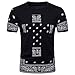 Produktbild Trada Herren Hemd T-Shirt, Mode Hiphop Männer Casual Schlank Kurzarm Printed T Shirt Top Bluse Stilvolle Slim Fit Kurzarm Freizeithemd Businesshemd Hemd Shirt Tops Sommer (S, Schwarz)