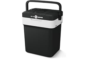 peme Essential Glacière Électrique 25,7L - Refroidisseur et Chauffe-Plats, Double Alimentation 12V & 230V, Mode Éco, Port USB, Couvercle Sécurisé, pour Voiture, Camping, Bateau
