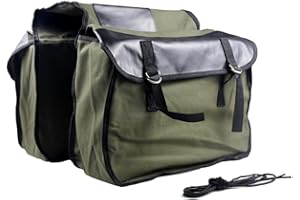Lidzopas Bolsas para sillín de motocicleta, bolsa de lona para alforjas de motocicleta, alforjas de gran capacidad, bolsa de herramientas laterales universal para motocross, scooter, deportes de