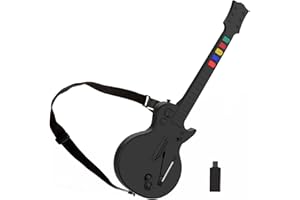 DOYO Guitar Hero, Drahtlose Verbindungstechnologie, Gitarren-Spiel, Gitarren Controller, Kompatibilität mit PC & PS3, Vielseitige Spielmodi, 48,7 x 31 x 10,9 cm, 5 Tasten Schwarz