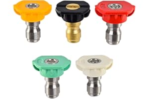 SILULCM 5Pcs Pressure Washer Spray Nozzle Tips DUS-025 Multiple Degrees 1/4 Quick Connection Design 2.5 GPM for Pressure Washer