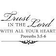 MOVANKRO ZSSZ Trust in The Lord with All Your Heart Proverbs 3:5-6 Scripture Christian Motto Bible Verse Quotes Faith Inspirational Letters Vinyl Wall Decal