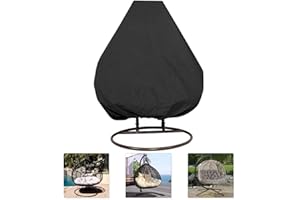 HONCENMAX Jardín Funda para Silla de Cocoon - Cubierta para Silla Colgante - Mantén Tu Balancín De Mimbre Protegido - Impermeable Muebles Funda - Tela Oxford con Forro de PVC