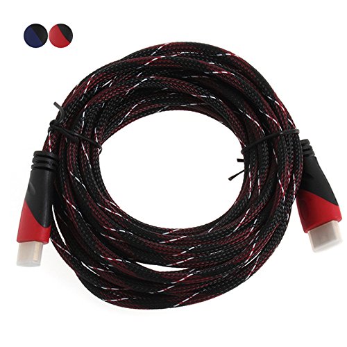 Ukelove Hochgeschwindigkeits HDMI Kabel Ethernet, 3D und Audio-Return mit vergoldeten Kontakten (HDMI Schwarz/Rot 1.8m) - 2