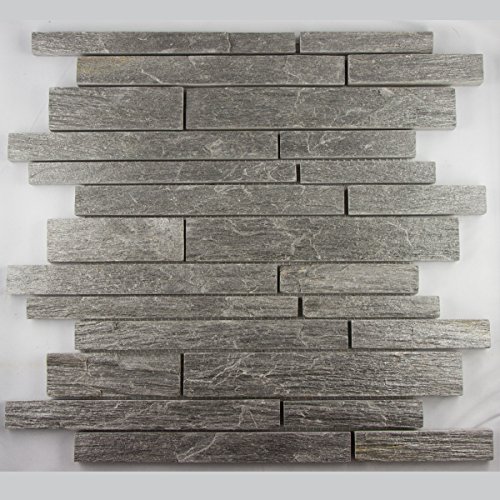Preisvergleich Produktbild Schiefer Mosaik Pattaya Stäbchenmosaik Mauerverband Matte 30 x 30cm Mosaikfliese