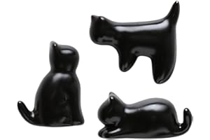 AYOMI Imanes para nevera, imanes de cerámica para nevera, juguetes decorativos de gato, pequeños imanes divertidos para nevera de cocina, decoración de oficina para pizarra blanca, juego de 3 (negro)