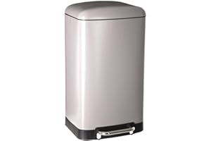 5 five simply smart 30L metalowy kosz na śmieci matowe wykończenie - Ciche zamykanie - Duży pedał - Kolor TAUPE