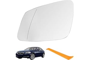 HTTYHT Wing Mirror Glass Heated Left Side for BMW F01 F07 F10 F11 F20 F21 F22 F30 F31 F32 F34 F36 i3 Wing Mirror White Glass Replacement with Car Plastic Crowbar Defogging Wing Mirror(Left)