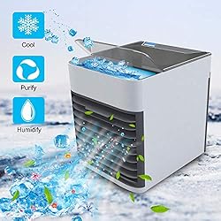 Refroidisseur d'air - Mini Climatiseur Portable, Ventilateur USB 3 EN 1 Réglable Air Climatiseur Mobile Mini Air Refroidisseur Humidificateur Purificateur