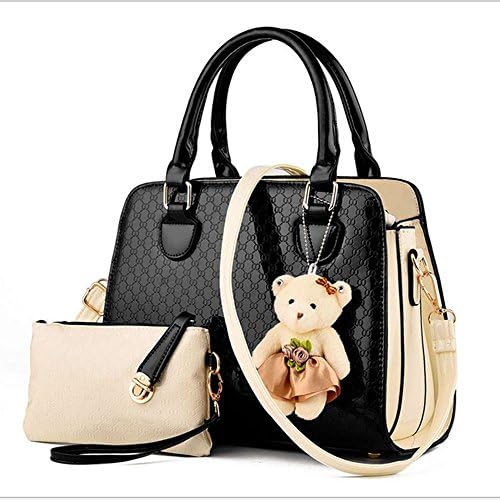 WOMJIA New Hot Selling Women Stylish Shoulder Bag Pu Leather Handbag 2 Piece Tote Bag Purse Set