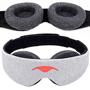 Manta Sleep Mask - 100% Blackout Eye Mask - Zero Eye Pressure - Adjustable Eye Cups - Guaranteed Deepest-Possible Rest - Perfect Sleeping Mask for Light Sleepers, Travelers, Midday Nappers