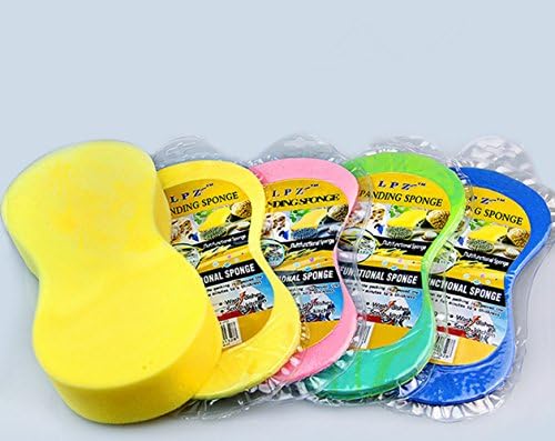 JZC Sponge -5 Pcs Assorted Color Car Wash Sponge Set Bone Design Cleaning Polishing Foam Wear-resistant Clean Tools (B)