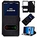 Produktbild Huawei P30 Pro Ledertasche Schwarz, Leder Hülle Tasche Fenster Flip Case Cover Magnet Brieftasche Klapphülle Stoßfest Handytasche mit Standfunktion Schutzhülle Handyhülle Leder Etui für Huawei P30 Pro