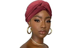 DRESHOW Turban pour Femmes en Douceur Doublé Turban en Jersey Extensible Headwrap Léger Respirant Couleur Unie