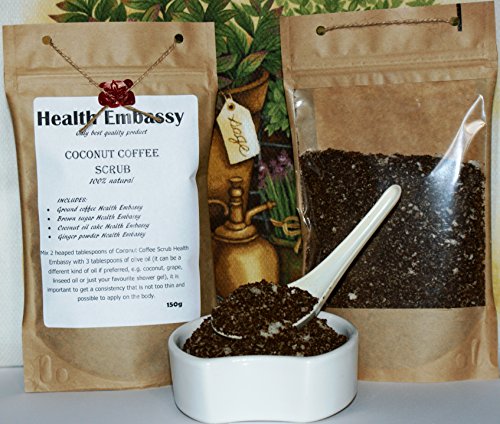 Coconut Coffee Scrub 150g with Ginger - Health Embassy - 100% Natural