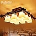 Produktbild SDKKY 9 rechteckige chinesischen Stil Lampe Wohnzimmer Deckenleuchten und atmosphärische Schlafzimmer Esszimmer Wohnzimmer Lampe Scheinwerfer neue chinesische amerikanische Solid Holz 890 * 330mm