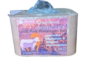 ENATINGAL Himalayan Pink Salt Lick for Animals, 2200 g Compressed Salt Block (2.2 kg) "Pakistan Origin"