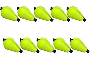ANCLLO 10 x Fliegenfischen Schwimmer, Schaumstoff Wassertropfenanzeiger für Fliegenfischen Zubehör, Fluoreszierendes Gelb