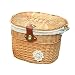 Produktbild Fahrradkörbe Retro Handgefertigter Wicker Fahrradkorb mit Braunen PU Lederarmbandscharnieren