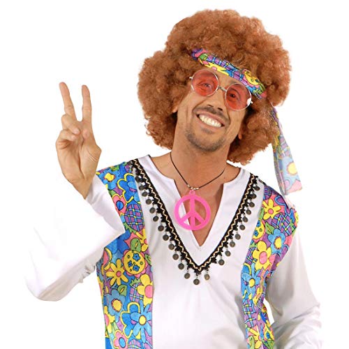 NET TOYS Hippie Brille John Lennon Hippiebrille Rosa runde Sonnenbrille Retro 74er Jahre Retrobrille 64er Jahre Partybrille Flower Power Mottoparty Accessoire Karnevalskostüme Zubehör