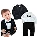 Milanao 2PC Baby Boys Gentleman Tie Tuxedo Wedding Romper and Jacket Formal Wear Suit Outfit 0-24M