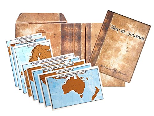 Scratchy Planet Travel Journal – Reisetagebuch für Reisenotizen, inklusive acht Landkarten zum Rubbeln, Weltkarte zu freikratzen - 4