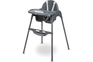 Bebeconfort Meely, regulowane kszesełko do karmienia 2 w 1 zmienia się w krzesełko dla dziecka, 6 miesięcy - 3 lata (maks. 15 kg), lekkie (3,3 kg), łatwo się czyści, 5-punktowa uprząż, Dark Grey