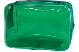 TotePrint Transparente PVC-Kulturbeutel in 1 leuchtenden Farben, große Kapazität (Bark Green -1PCS)