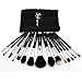 12 Piece Premium Synthetic Kabuki Makeup Brush Set Cosmetics Foundation Blending Blush Eyeliner Face Powder Brush Makeup Brush Kit -Black Silver
