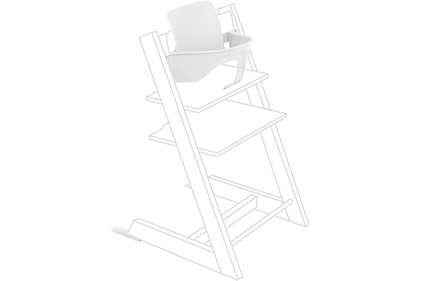 Baby Set Tripp Trapp Stokke, Blanc - Transformez la chaise Tripp Trapp en chaise-haute bébé - Siège amovible pour les 6-36 mois (compatible avec modèles Tripp Trapp sortis après mai 2006)