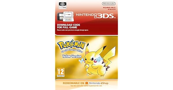 Pokémon Yellow 3ds Download Code Amazoncouk Pc Video