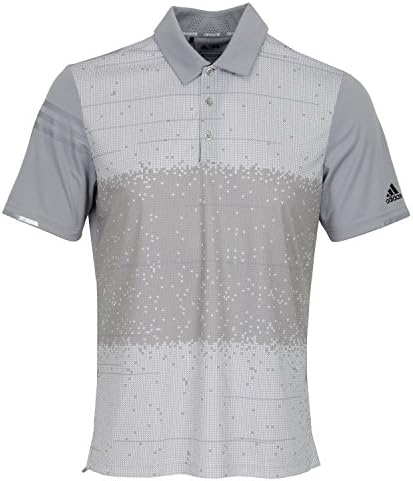 Adidas 2017 Men's ClimaChill Pixel Print Professional Golf Polo Shirt Mid Grey Medium