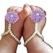 FEITONG Fashion Cute Pearl Chiffon Barefoot Toddler Foot Flower Beach Sandals