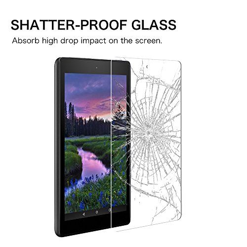 Fintie Fire HD 8 2017 Folie Panzerglas – [9H Härtegrad] [stark kratzfest] Hartglas Panzerglas Displayschutzfolie Glasfolie Tempered Glass Screen Protector für Amazon Fire HD 8 (7. Generation – 2017) - 4