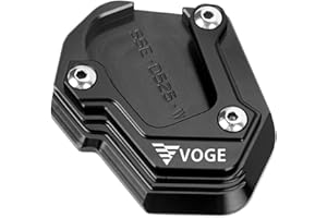 LLIDFONK Apto para VOGE DS900X DS625X DS525X 900 625 525 DSX DSX 900 625 525 2024 2025 accesorios aluminio motocicleta soporte pie lateral almohadilla ampliada almohadilla de apoyo (negro)