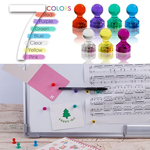 HMILYDYK 42  unidades magn  tico Push Pins       7  colores diferentes fuerte imanes de nevera para oficina pizarra tabl  n de anuncios  frigor  fico mapa
