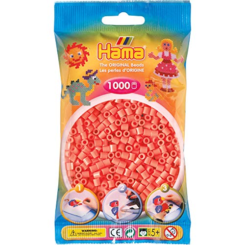 DAN Import Hama 207-44 - Cuentas para planchar (1000 unidades), color rojo pastel [importado de Alemania]