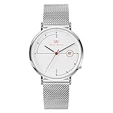 Welly Merck Herren Analog uhren Schweizer Quarzwerk Mit Silber Edelstahl Armbänder WM-C21M142
