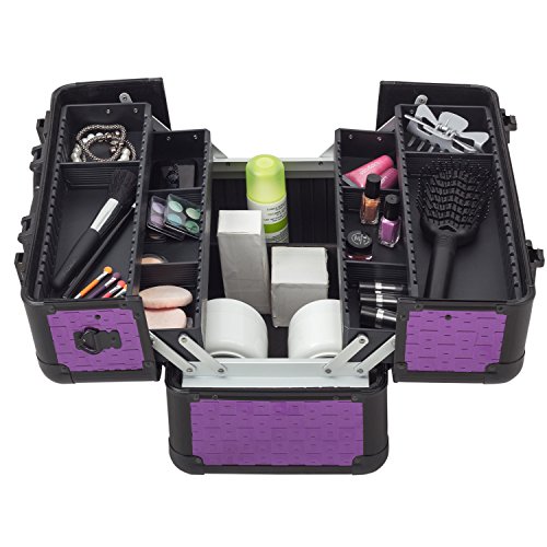 anndora Beauty Case Alu Kosmetikkoffer Werkzeugkoffer – Tragegurt Karo Farbwahl - 5
