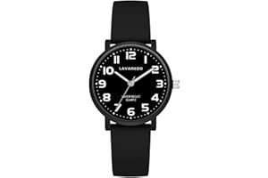 Timever Montre Enfant Fille Garçon Analogique avec Bracelet en Silicone,Apprendre à Lire l’Heure,Cadran Lumineux